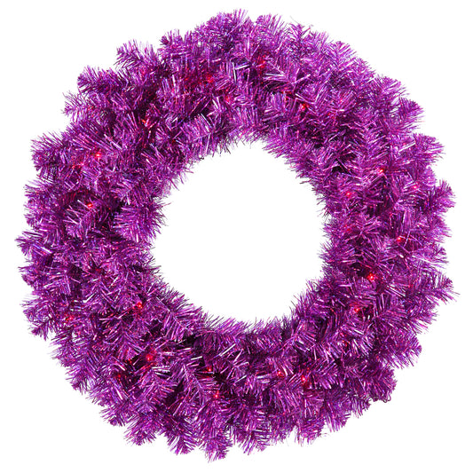 Vickerman 30“ Purple Artificial Christmas Wreath Purple Dura-lit Incandescent Mini Lights