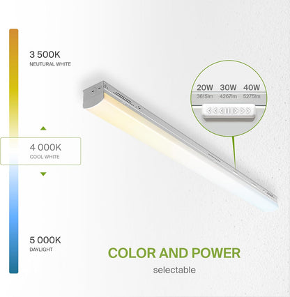 ASD Lighting LED Stairwell Fixture with Q-base 4feet Power Adjustable 25/30/40W 120-277V CCT Selectable 3500/4000/5000K Dimmable White UL DLC Premium