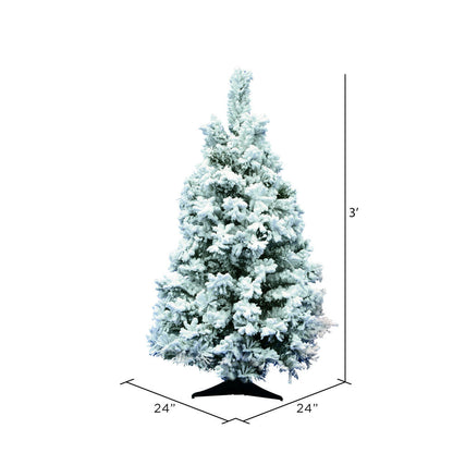 Vickerman 36" Flocked Alaskan Pine Artificial Christmas Tree Unlit