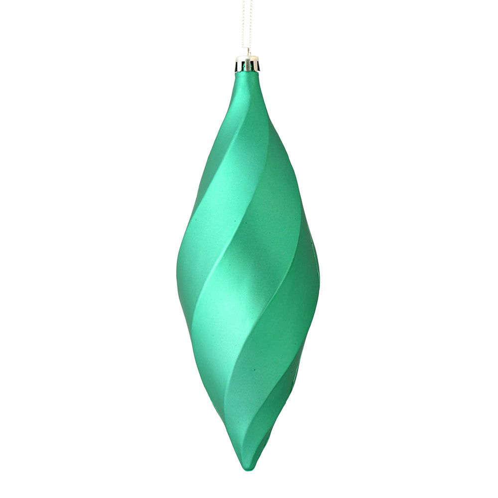 Vickerman 8" Seafoam Green Matte Swirl Finial Ornament Pack of 6