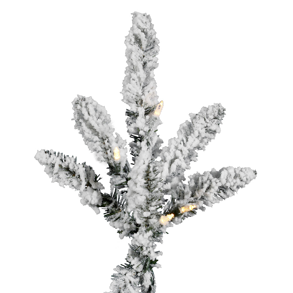 Vickerman 6.5' Flocked Utica Fir Artificial Christmas Tree Pure White LED Lights