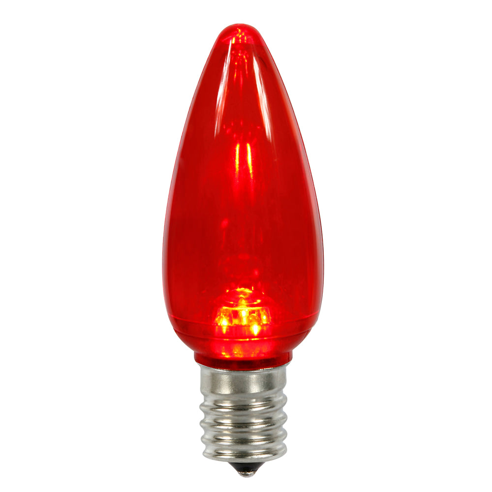 Vickerman C9 Twinkle Transparent Plastic LED Red Dimmable Bulb E17 Nickel Base 25 per bag