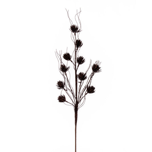 Vickerman 30" Chocolate Mini Flower Glitter Spray 6 per bag.