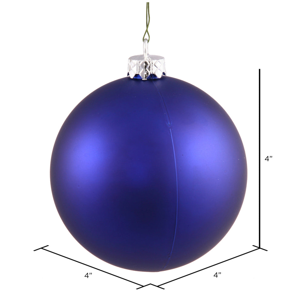 Vickerman 4" Cobalt Matte Ball Ornament 6 per Bag