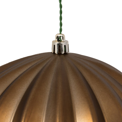 Vickerman 5.7" Mocha Matte Onion Christmas Ornament UV treated Set of 3