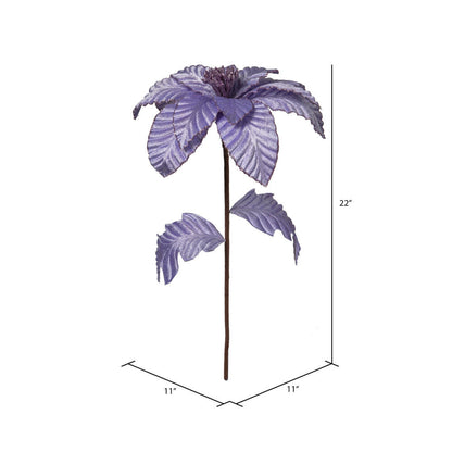 Vickerman 22" Lavender Velvet Glitter Trim Poinsettia 6 per bag.