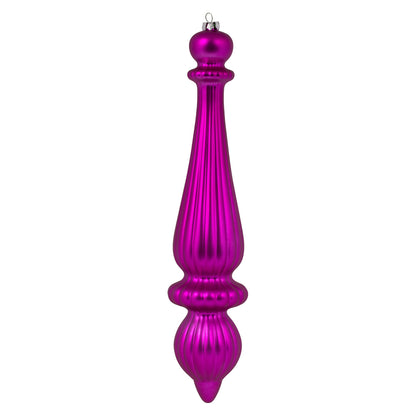 Vickerman 14" Fuchsia Matte Finial Drop Christmas Ornament UV Treated with Wired Cap 2 per bag