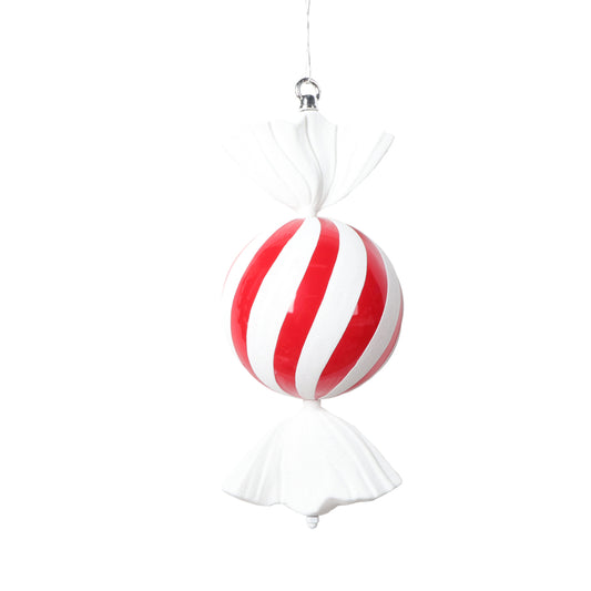 Vickerman 13" Red Round Swirl Candy Ornament.