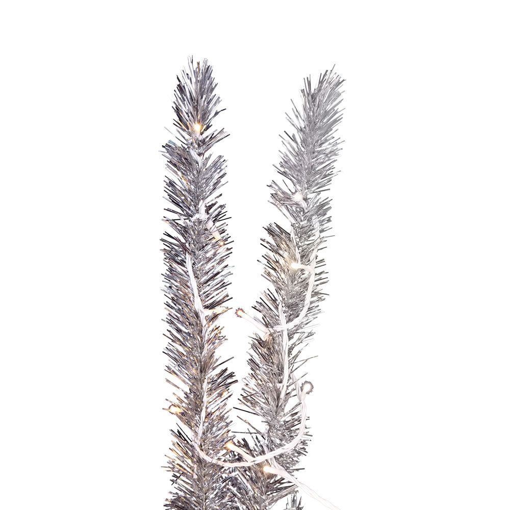 Vickerman 7' x 47" Vintage Aluminum Tree Warm White Low Voltage LED 3mm Lights.