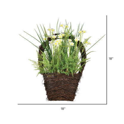 Vickerman 18" Artificial Daffodil in Basket.