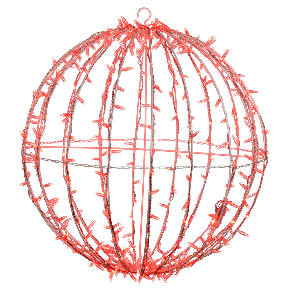 Vickerman 324Lt x 30" Fold Flat Red Led Twinkle Jumbo Hanging Sphere.