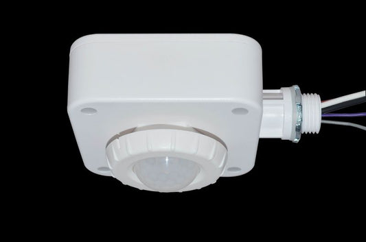 Westgate 0-10V PIR 120-277V IP66 Knuckle Sensor Dip & RC, Outdoor Lighting, White Finish