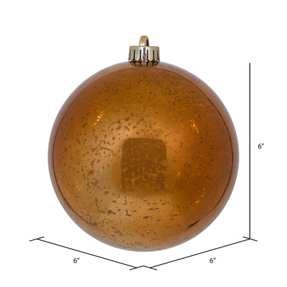 Vickerman 6" Copper Mercury Ball Ornament 4 per Bag.