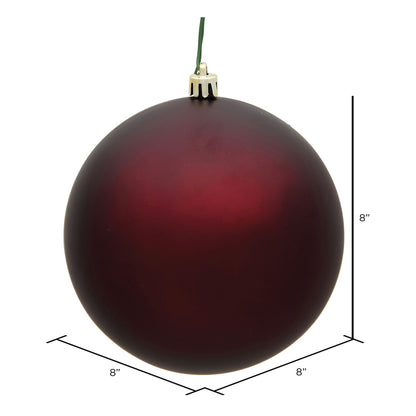 Vickerman 8" Burgundy Matte Ball Ornament
