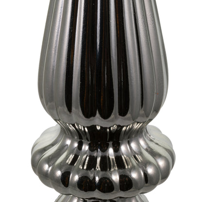 Vickerman 14" Pewter Shiny Finial Drop Christmas Ornament UV Treated with Drilled and Wired Cap 2 per bag