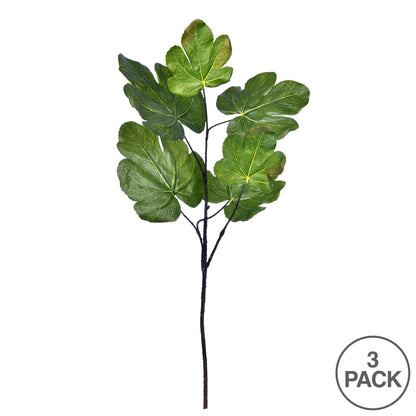 Vickerman 26" Artificial Green Fig Leaf Spray. Includes 3 sprays per pack.
