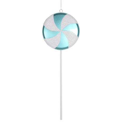 Vickerman 17" Teal-White Candy Lollipop Christmas Ornament