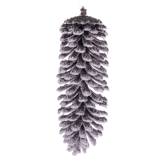 Vickerman 9" Snowy Glitter Pinecone Ornament 2 per bag.