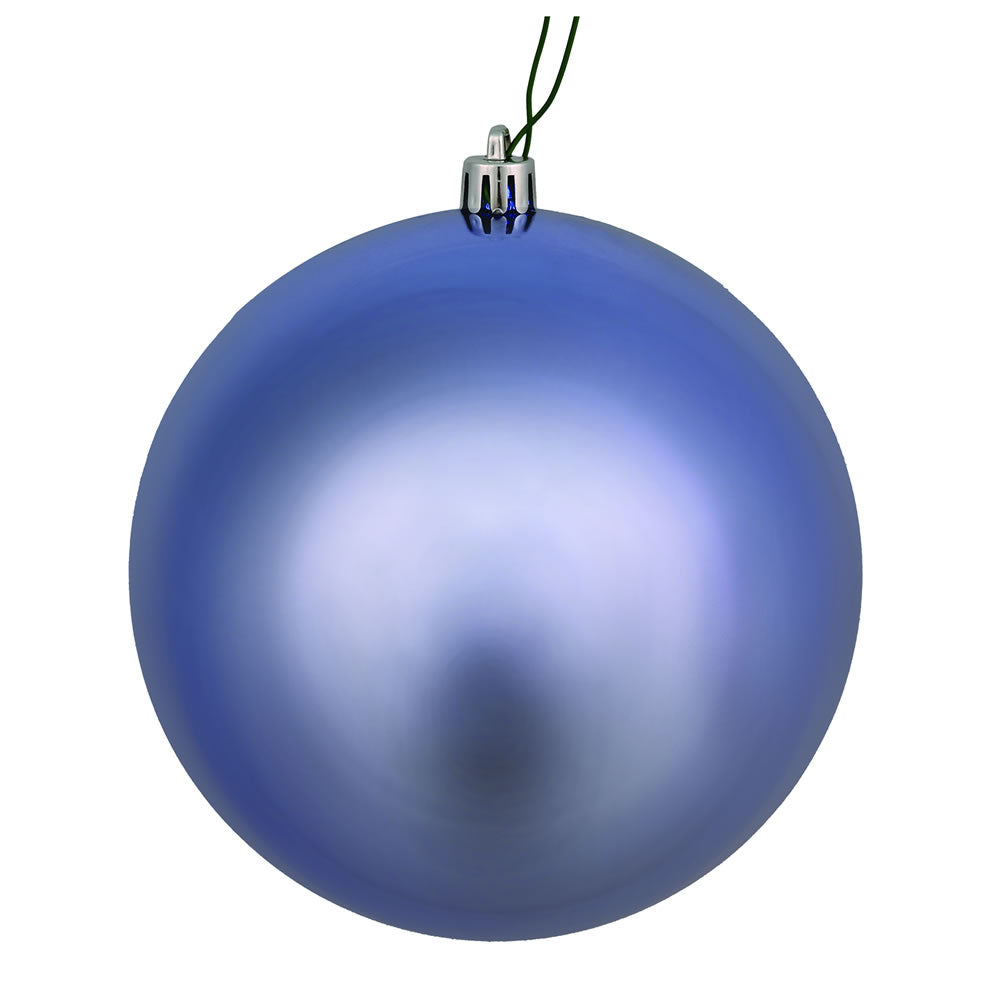 Vickerman 4.75" Periwinkle Shiny Ball Ornament 4 per Bag