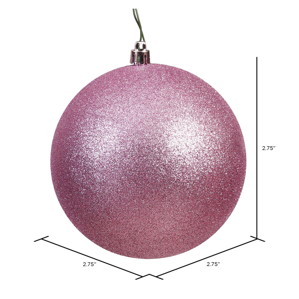 Vickerman 2.75" Mauve Glitter Ball Ornament 12 per Bag