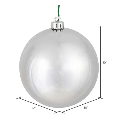 Vickerman 10" Silver Shiny Ball Ornament