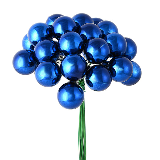 Vickerman 6" Midnight Blue Shiny Ornament Christmas Pick Pack of 2