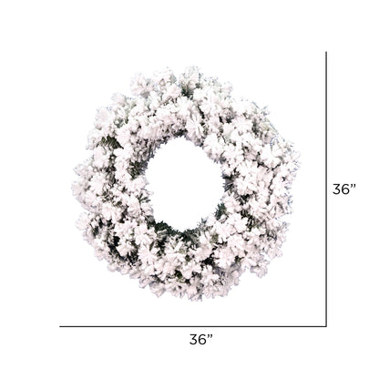 Vickerman 36" Flocked Alaskan Pine Artificial Christmas Wreath Unlit