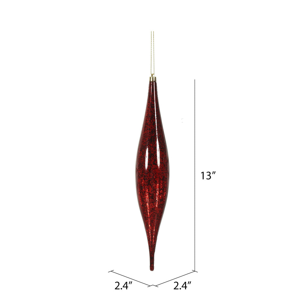 Vickerman 13" Burgundy Mercury Rain Drop Christmas Ornament Pack of 2