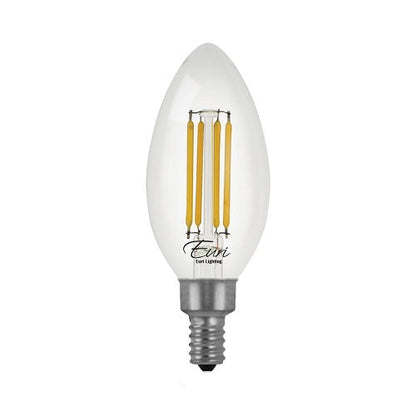 Euri Lighting VB10-3020cec-4 Vintage LED CA Compliant 60-Watt Equivalent B10 Filament Lamp E12 Candelabra Dimmable - 2700K - 4 Pack