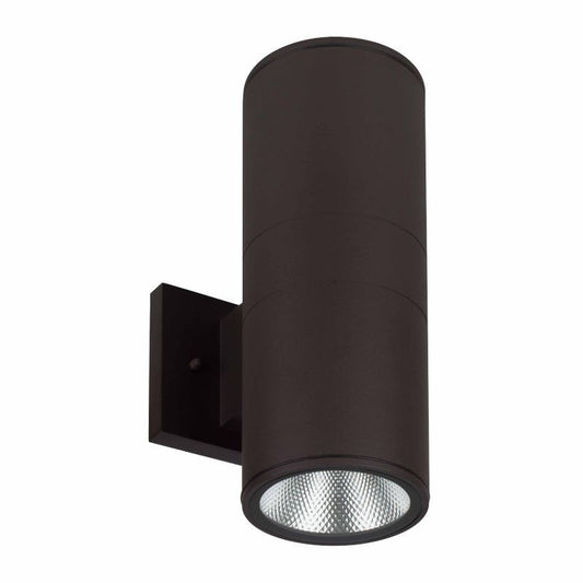 Westgate Cylinder Up-Down Light, 120V, 2X15W, CRI 80, Multicolor Temp, 2400 Lumens, Outdoor Lighting, 30W, 2400 Lumens, 3000K/4000K/5000K, Bronze TRI-AC Dimmable