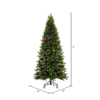 Vickerman 9' x 51" Jackson Pine Artificial Pre-Lit Christmas Tree Multi-Colored Lights.