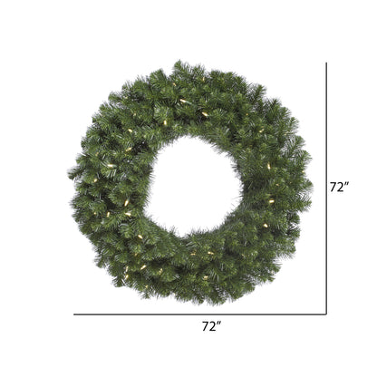 Vickerman 72" Douglas Fir Artificial Christmas Wreath Warm White LED Lights