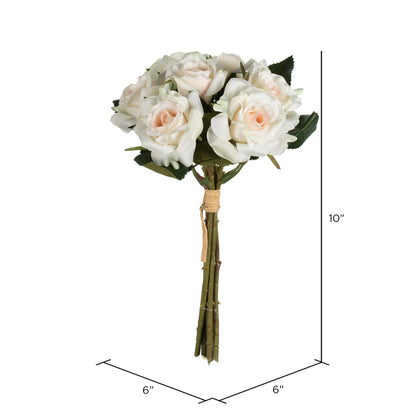 Vickerman 10" Artificial Cream Rose Bouquet Set of 3