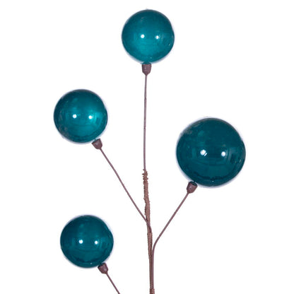 Vickerman 10' Dark Teal Pearl Branch Ball Wire Garland.