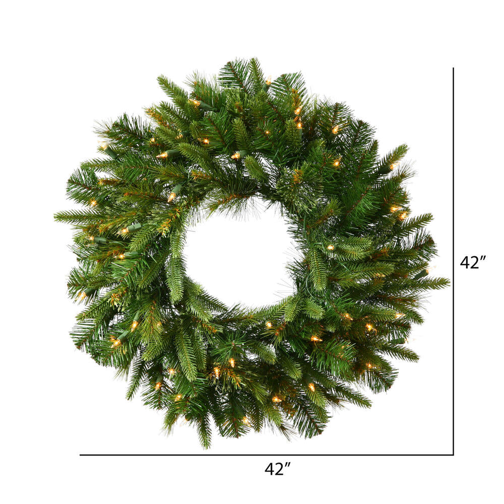 Vickerman 42" Cashmere Artificial Christmas Wreath Warm White Dura-lit LED Lights