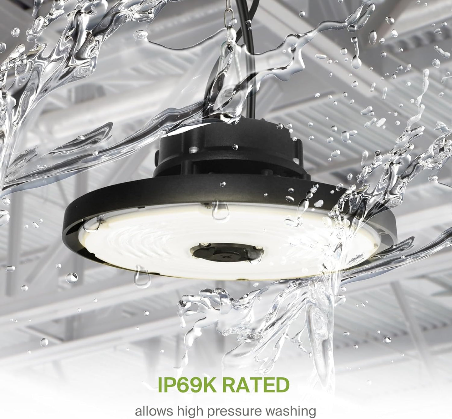 ASD Lighting Q-base LED UFO High Bay Power Adjustable 100/120/150W and CCT Selectable 3000/4000/5000K Dimmable Black UL DLC Premium