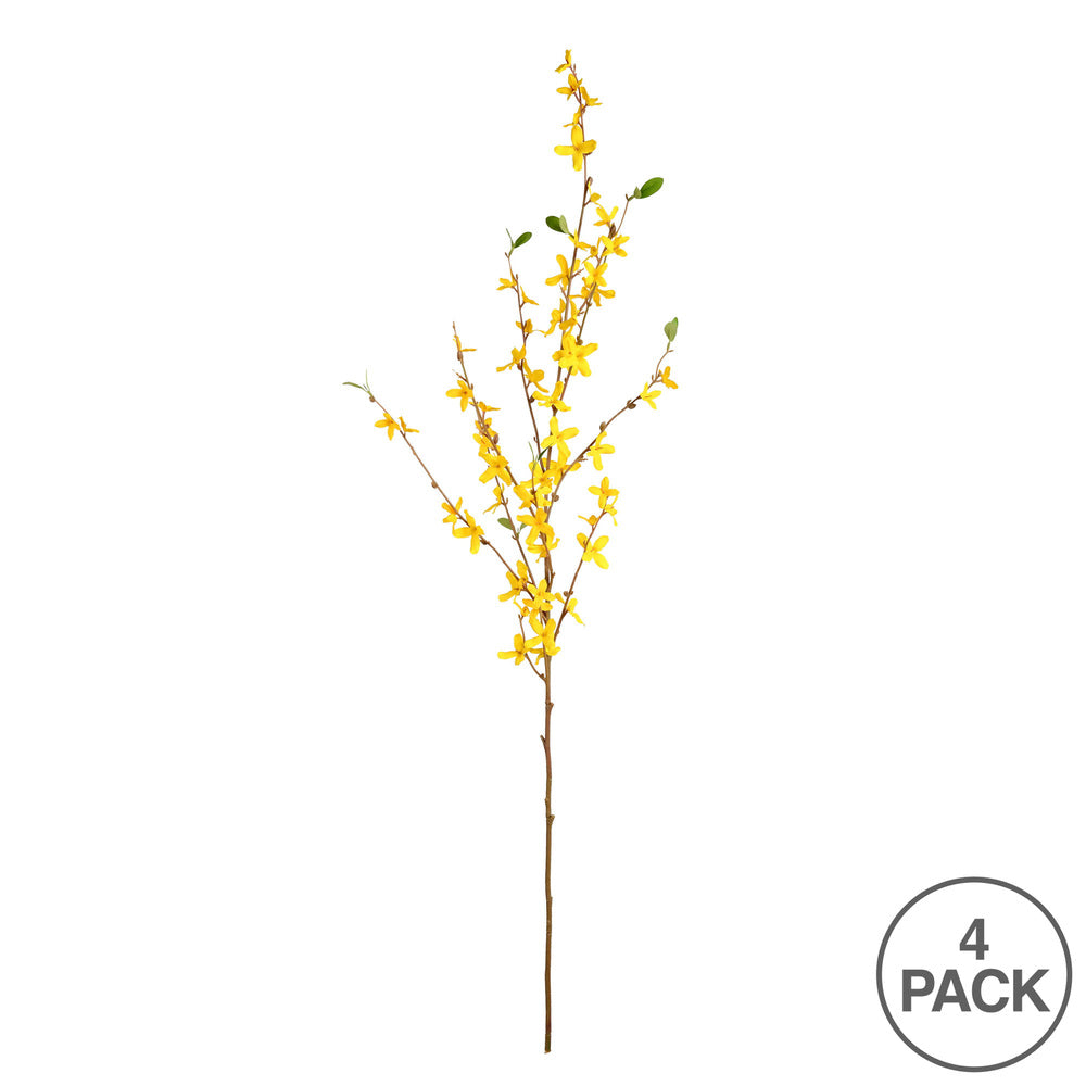 Vickerman 39" Artificial Yellow Forsythia Flower Spray. Includes 4 sprays per pack.
