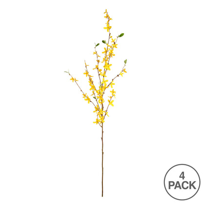 Vickerman 39" Artificial Yellow Forsythia Flower Spray. Includes 4 sprays per pack.