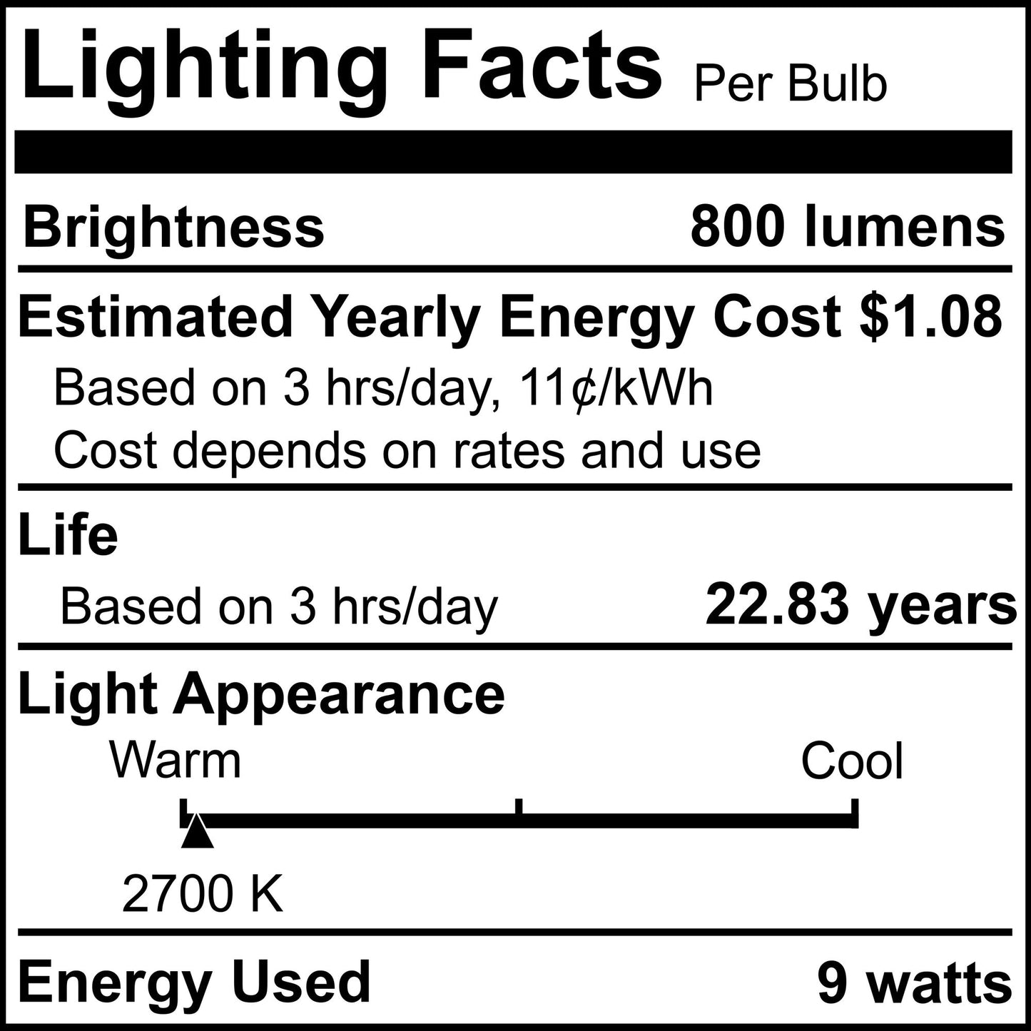 Bulbrite 774283 LED9A19/P60W/927/GU24/J/D/2/1P