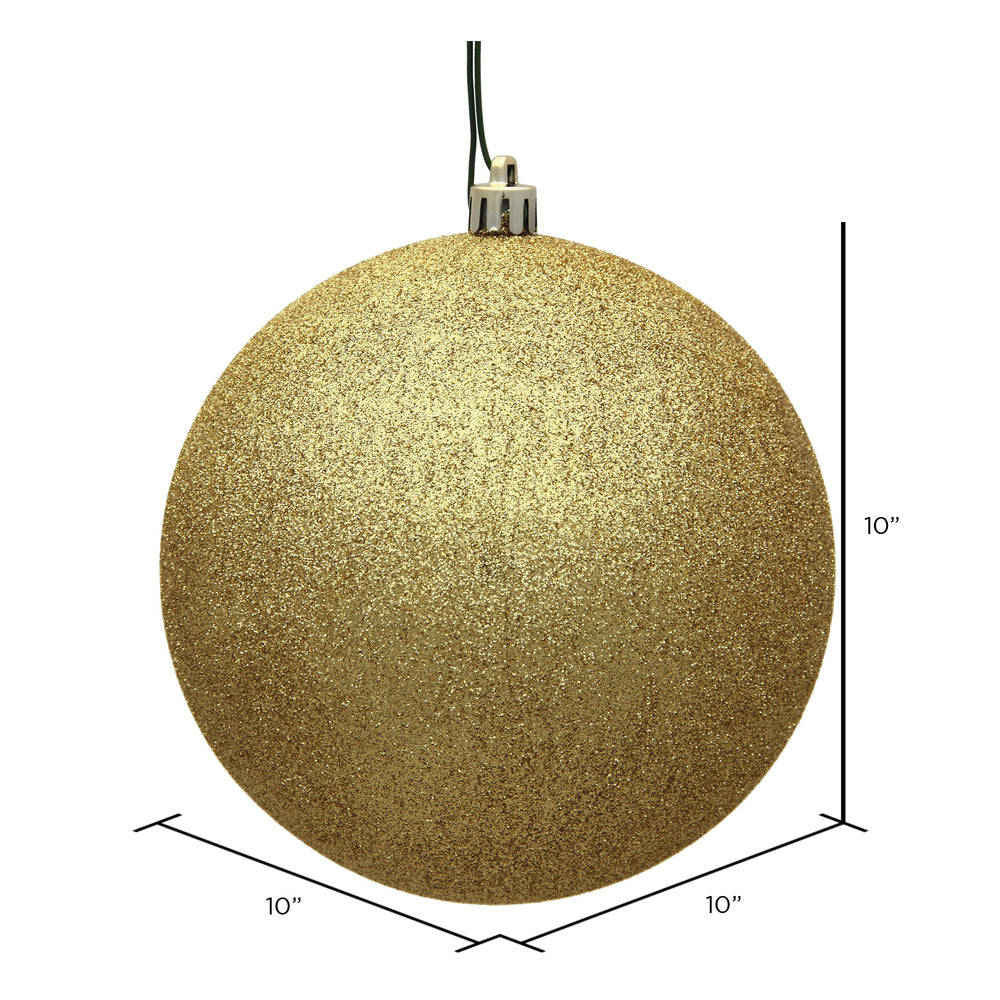 Vickerman 10" Gold Glitter Ball Ornament