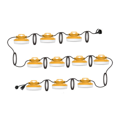 Westgate 100Ft Construction String Light 10X10W 2-Wire 5000K, Industrial Lighting, 10X10W, 12000 Lumens, 5000K