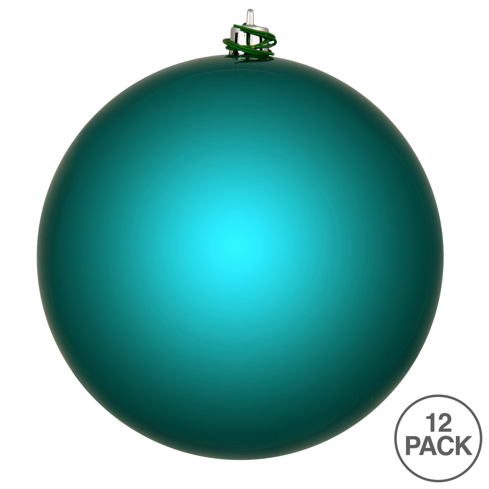 Vickerman 3" Dark Teal Shiny Ball Ornament 12 per Bag