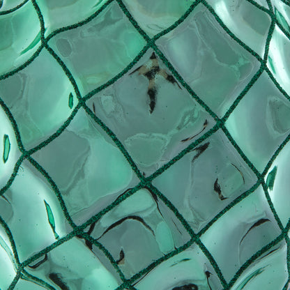 Vickerman 6" Seafoam Green Shiny Form Ball Drilled Wired 4/Bag. Add texture and shimmer to your holiday decorating projects with this geometric shaped ball. It features glitter accents along the edges of the geometric pattern. This ornament contains a dri