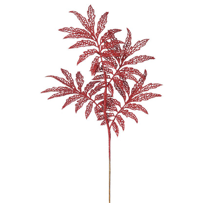 Vickerman 22" Red Glitter Sumac Artificial Christmas Spray. Includes 6 sprays per pack.