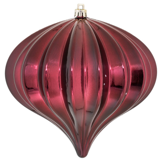 Vickerman 5.7" Burgundy Shiny Onion Christmas Ornament UV treated Set of 3