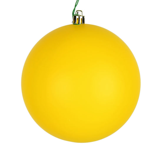 Vickerman 4" Yellow Matte Ball Ornament 6 per Bag