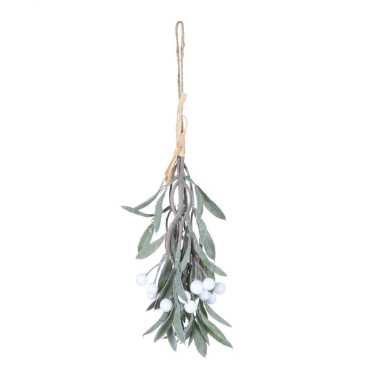 Vickerman 10.5" Green Artificial Mistletoe with White Berries 4 per bag.