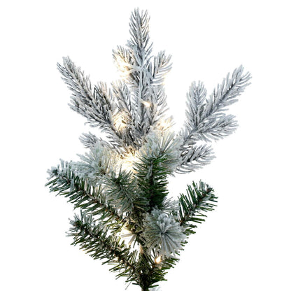 Vickerman 6.5' x 39" Flocked Slim Kiana Artificial Christmas Tree 3mm LED Color Changing Lights