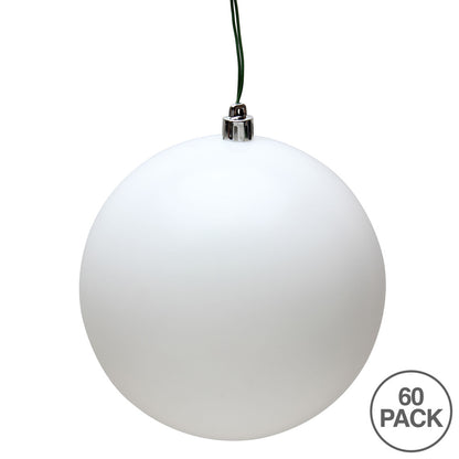 Vickerman 2.4" White Matte Ball Ornament 60 per Box