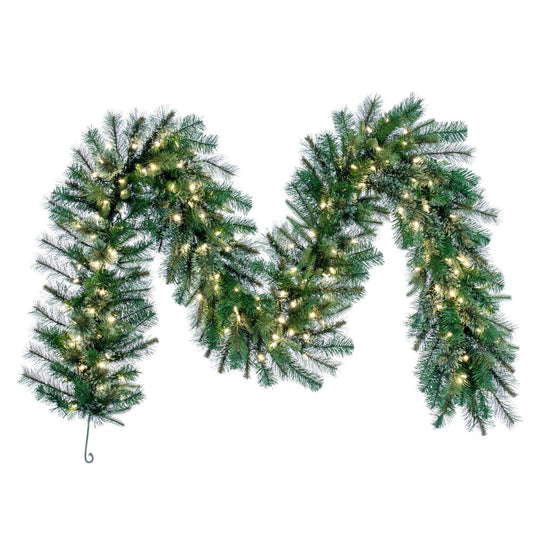 Vickerman 9' Cashmere Artificial Christmas Garland with Warm White Dura-lit LED Lights